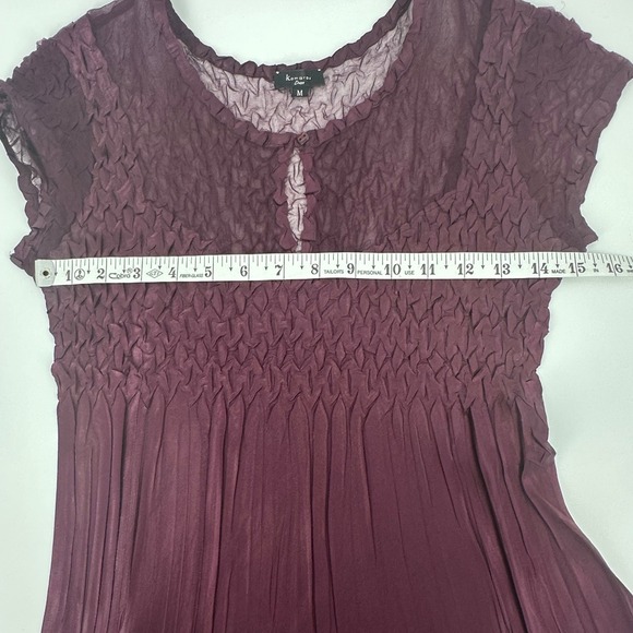 Komarov Womens M Midi Dress Semi Sheer Cocktail Dark Romantic Whimsigoth Purple - Picture 8 of 9